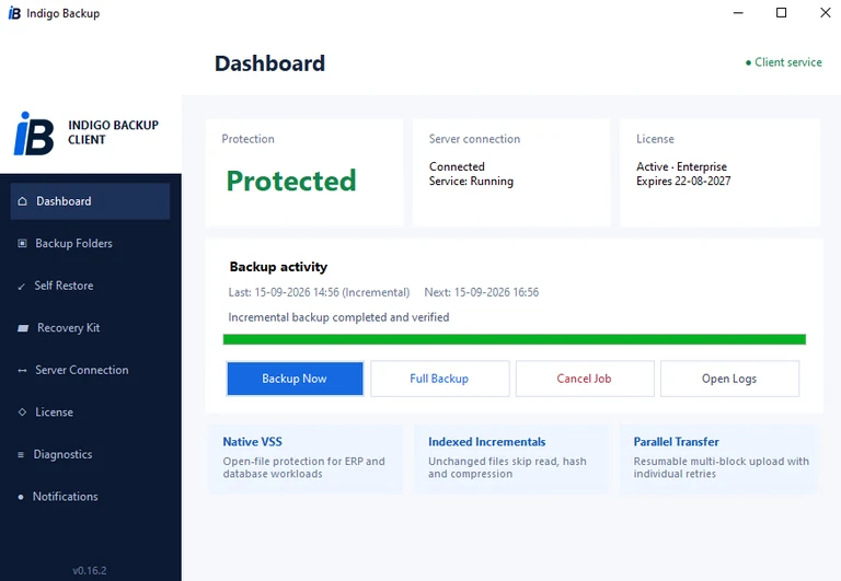 iBackup desktop client